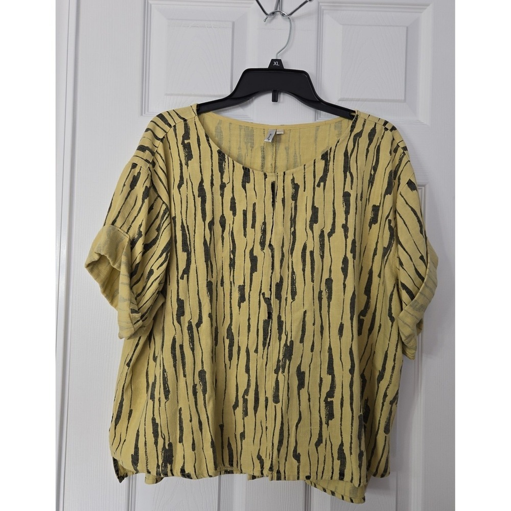 Kleen Womans Blouse Size Medium‎ Linen Size Medium Short Sleeve